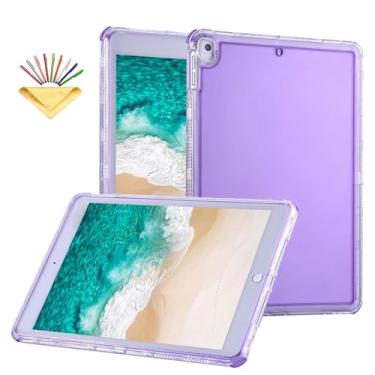 Imagem de Capa para iPad 9ª/8ª/7ª geração de 10,2 polegadas (2021/2020/2019) e iPad Air de 10,5 polegadas, 3ª geração 2019/iPad Pro 10,5 polegadas 2017, capa UUcovers transparente de TPU macio e capa traseira