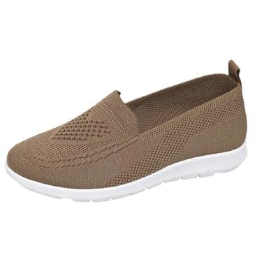 Imagem de Sapatos femininos modernos, casuais, versáteis, plus size, de corte baixo, leves, confortáveis, primavera/verão, modernos, sapatos de salto plataforma, Marrom, 40 BR
