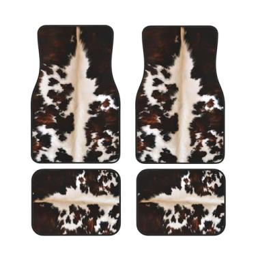 Imagem de Tapetes artísticos de tecido para carro - suporte de borracha antiderrapante, dianteiro (68 x 43,9 cm) e traseiro (33 x 43,9 cm) - absorção de água, forros automotivos duráveis com padrões elegantes