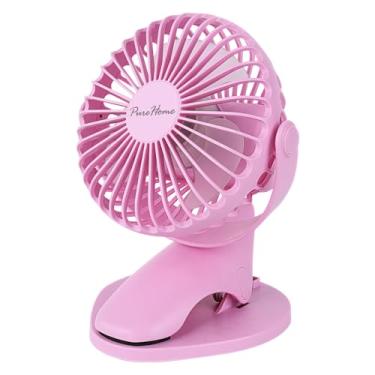 Imagem de Ventilador de clipe portátil operado por bateria, mini ventilador de mesa recarregável por USB de 3 velocidades com fluxo de ar forte, rotação de 360°, ventilador de mesa pessoal ultra silencioso para