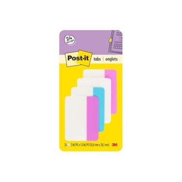 Imagem de Post-it Abas, 5 cm, sólido, cores sortidas, 6 abas/cor, 4 cores, 24 abas/pacote (686-PWAV)