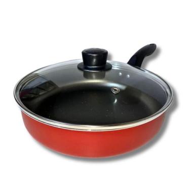 Imagem de Frigideira Marcolar N22 Antiaderente C/tampa De Vidro, Vermelho