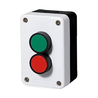 Imagem de Clouism Interruptor de botão à prova d'água Start Stop autovedante caixa de controle de mão industrial com símbolo de seta (2 autorreinicializações)