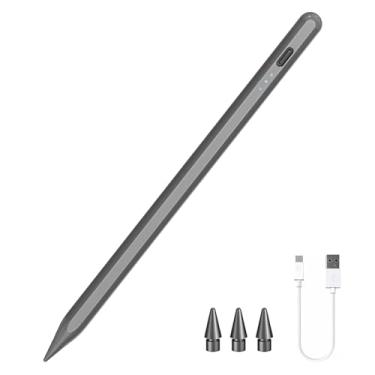 Imagem de JEDOUBAL Caneta Stylus para iPad, lápis de carregamento rápido para pad com rejeição de palma, sensibilidade de inclinação para iPad 6-10, Pro 27.9 cm/32.8 cm/M4, Air 3/4/5/M2, Mini 5/6, cinza