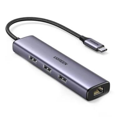 Imagem de Adaptador Ugreen 60600, Ethernet USB-c, Com 3 Portas, USB 3.0