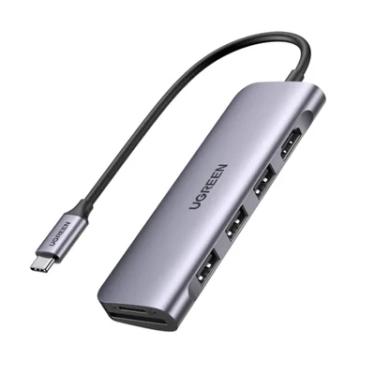 Imagem de Adaptador Hub, USB-c Ugreen, 6 Em 1 USB Microsd/sd HDMI 4k30hz