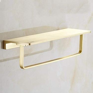 Imagem de CGKs6anmU Toalheiro de cobre montado na parede toalheiro de banheiro suporte de armazenamento de trilho de hotel 37,2 * 10 cm