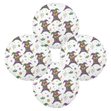 Imagem de Wassud Jogo americano conjunto de 4 tapetes de mesa redondos para cozinha e jantar tapetes laváveis resistentes ao calor para decoração de mesa 39 cm