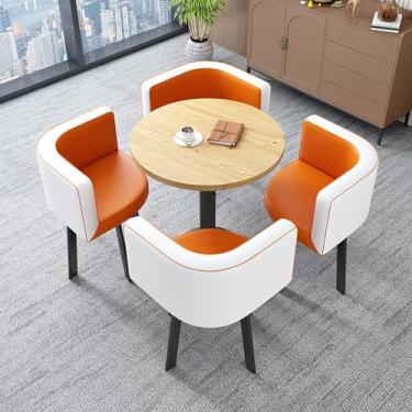 Imagem de Combinação de mesa e cadeira de clube de recepção de escritório, mesa de jantar e cadeira de café de negociação, mesa de sala de conferências, para escritório em casa, sala de jantar, sala de estar