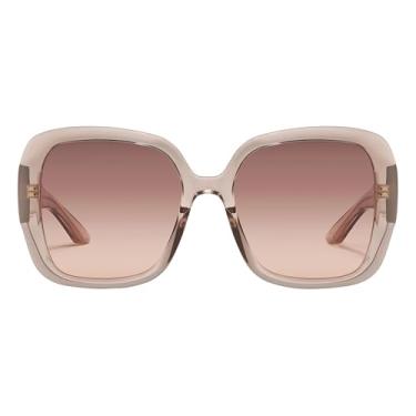 Imagem de QUAY - Óculos de sol femininos, lentes quadradas com proteção UV (glamour total, corça/marrom)