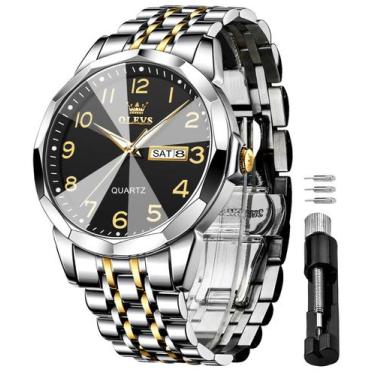 Imagem de Relógio OLEVS Black Luxury Dress Analog Quartz para homens