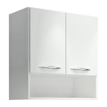 Imagem de Armário Aéreo de Parede - Funcional para Armazenamento em Banheiro e Cômodo, Compacto e Decorativo para Ambientes Domésticos (BRANCO)