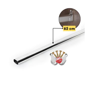 Imagem de Tubo Cabideiro 65cm Oval Arara Para Guarda Roupas