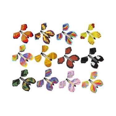 Imagem de Brinquedo Borboleta Mágica Colorida De Corda (10 Peças, Cores Aleatóri