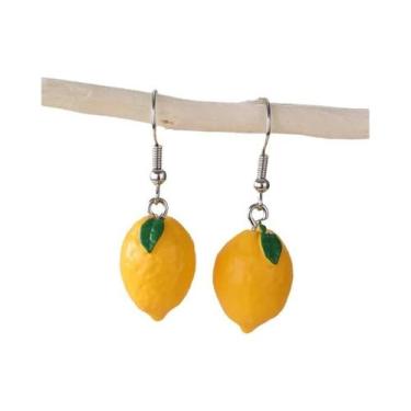 Imagem de Brincos Femininos De Moda Com Pingentes De Frutas E Folhas: Mirtilo, L