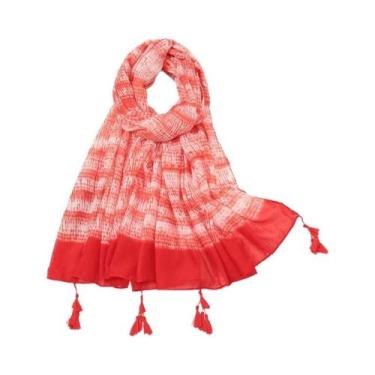 Imagem de Cachecol Floral De Viscose Para Mulheres 180x90cm, Pashmina Fina Para 