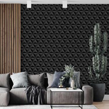 Imagem de Kit 10 Rolos Papel De Parede Adesivo Tons De Preto 3,0M - Gh Papel De 
