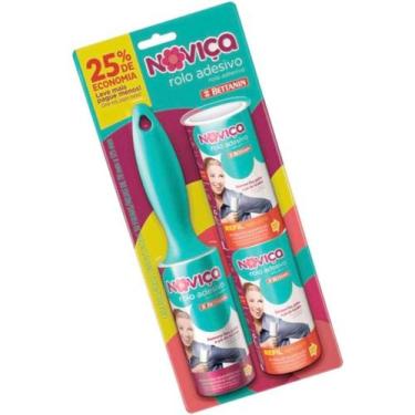Imagem de Rolo Adesivo Tira Pelo com 3 Refis de 30 Folhas Grande Noviça Bettanin