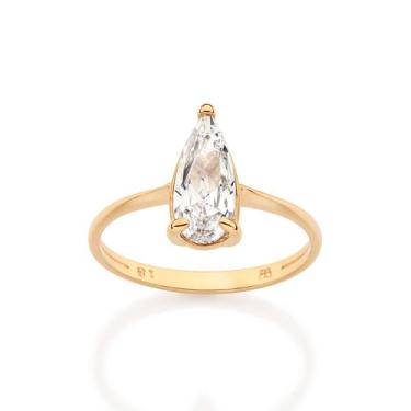 Imagem de Anel Solitário Gota com Zircônia Gota Rommanel 513628 Tamanho:24Cor:BR