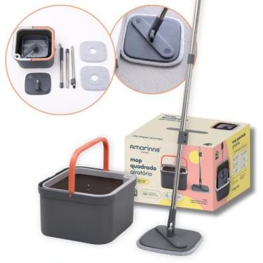 Imagem de Mop Giratório Esfregão Balde Água Limpa Refil Microfibra - Amarinne Ho