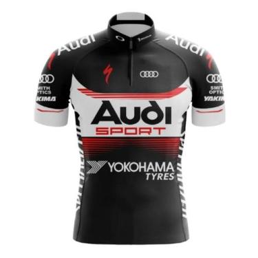 Imagem de Camisa Ciclismo Audi Dry Fit Manga Curta - - Decole, G, Preto