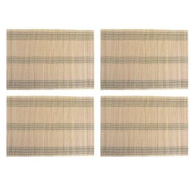 Imagem de Jogo Americano Retangular de Bambu 30x44cm  - Jolitex Ternille 4 Peças