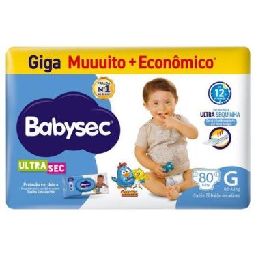 Imagem de Fralda Babysec Ultrasec Giga G 80 Unidades, G, 80