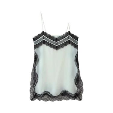 Imagem de Camisola Elegante Estilo Europeu-Americano Com Renda E Decote Aberto, 