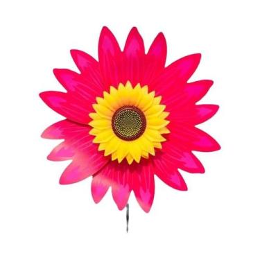 Imagem de Catavento Decorativo Giratório De Jardim Com Estaca Para Gramado Em Fo