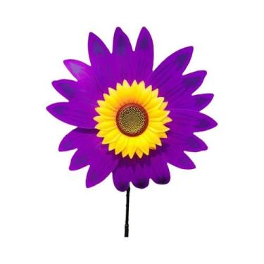 Imagem de Catavento Decorativo Giratório De Jardim Com Estaca Para Gramado Em Fo