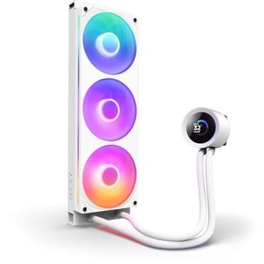Imagem de Water Cooler NZXT Kraken Plus 360 RGB Branco Fan F360 Core Tripla Corpo Único 3x360mm Tela LCD 1.54” Bomba 2800RPM AMD AM4 / AM5 Intel LGA 1851/1700