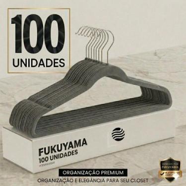 Imagem de KIT 100 CABIDES DE VELUDO CINZA ANTIDESLIZANTE PREMIUM Com Gancho Gira