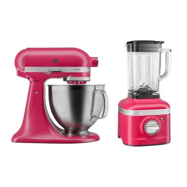 Imagem de Combo Batedeira Kitchenaid Artisan Hibiscus - Kea38aw+Liquidificador K400 Kitchenaid Hibiscus - Kuc35aw 110V