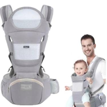 Imagem de Canguru Para Bebe Confort Seguro C/ Apoio E Bolsa Ergonômico Poliéster