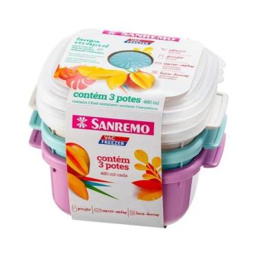 Imagem de Conjunto 3 Potes Plásticos Vac Freezer Sanremo 480ml