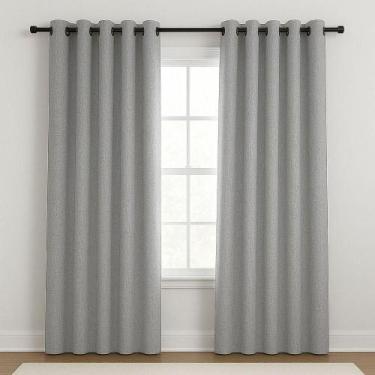 Imagem de Cortina Blackout para Quarto em Tecido Linho 300x220cm 100% Bloqueio d