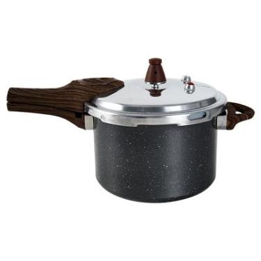 Imagem de Panela de Pressão Alumínio 4,2L Brinox Indução Antiaderente Ceramic Life Granito
