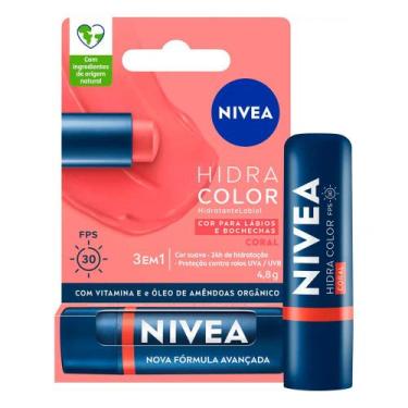 Imagem de Hidratante Labial Nivea Hidra Color Coral 4,8g