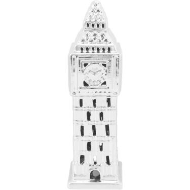 Imagem de ADORNO DECORATIVO ENFEITE 36x11x11cm CERÂMICA PRATA BIG BEN TOURISM