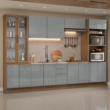 Imagem de Armário de Cozinha Completa 340 cm Rustic/Cinza Lux Madesa 03