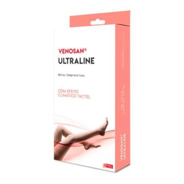 Imagem de Meia Venosan 30-40mmHg Ultraline Unisex 3/4 Pé Aberto Bege Curta, P