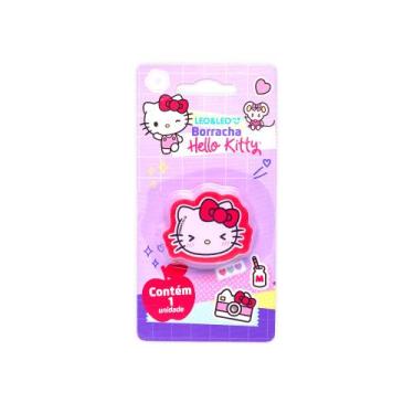 Imagem de Borracha Hello Kitty Apagador Papelaria Escolar Infantil Leonora, Verm
