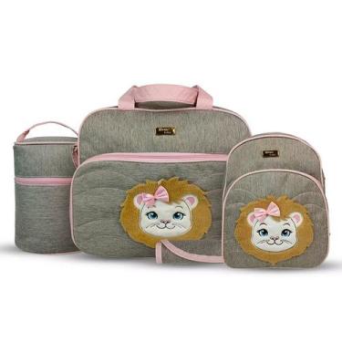 Imagem de Kit Bolsa Maternidade 4 Peças Zoo Bolsa Grande + Mochila + Frasqueira 