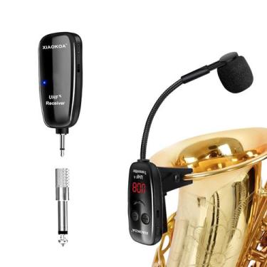 Imagem de Microfone de instrumentos sem fio XIAOKOA UHF para saxofone
