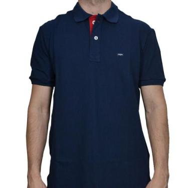 Imagem de Camisa Polo Azul Marinho Masculina Dawson, Azul, Marinho, GG