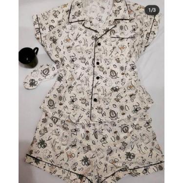 Imagem de Pijama tecido Tricoline 100%algodão - Armazemda Arte, Branco, P