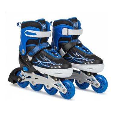 Imagem de Patins Inline Ajustável Com Rodas De Led E Freio Traseiro 35 Ao 38 70 