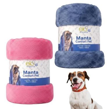 Imagem de Kit Com 2 Manta Para Cães e Gatos Macho e Fêmea Coberto Super Premium 