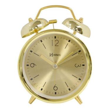 Imagem de Relogio despertador herweg 2720-029 dourado claro, Dourado
