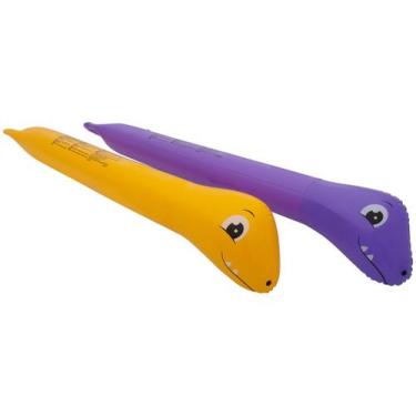 Imagem de Boia Canudo Dinossauros Jilong, Rosa, Amarelo, Roxo e Verde, Dinossaur
